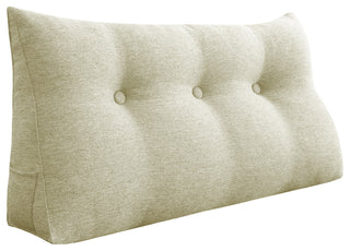 Bed Rest Wedge Pillow, Back Support Lumbar Pillow, Sofa Pillow, Ivory, 39x20x8
