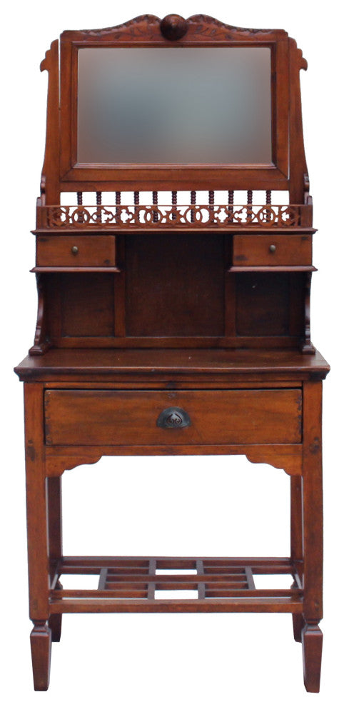 Chinese Oriental Vintage Wash Basin Make Up Vanity Table Chest Hcs5867