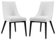 Modern White Viscount Dining Side Chair Vinyl <br>Set of 2