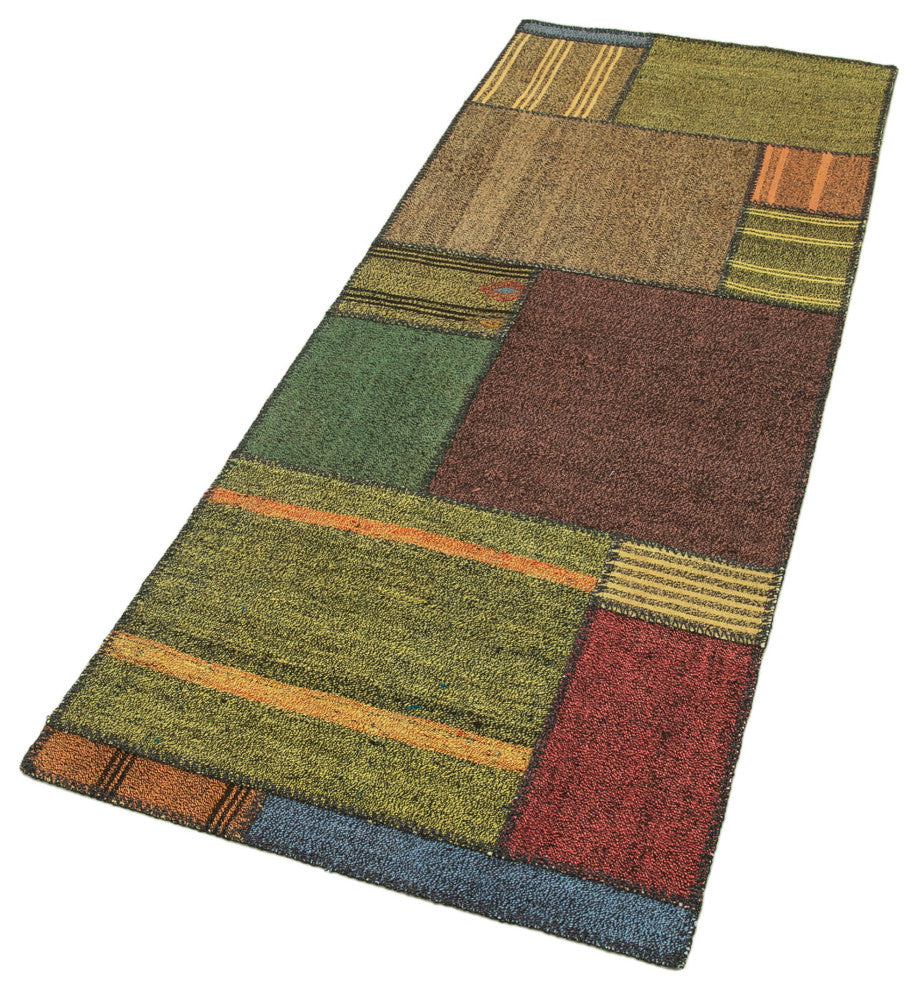 Rug N Carpet - Handmade Turkish 2' 9'' x 7' 3'' Vintage Patchwork Kilim Rug