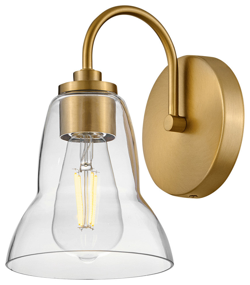 Lark Vera 6.5" Single Bath Vanity Light, Lacquered Brass