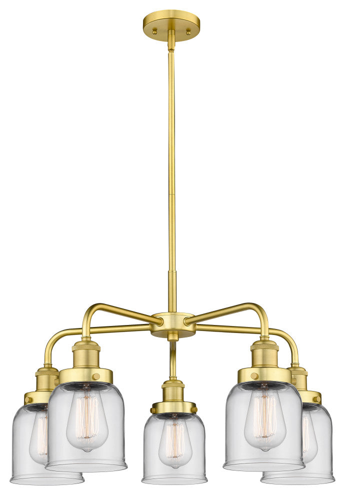 Innovations Edison 5 23" Chandelier Satin Gold