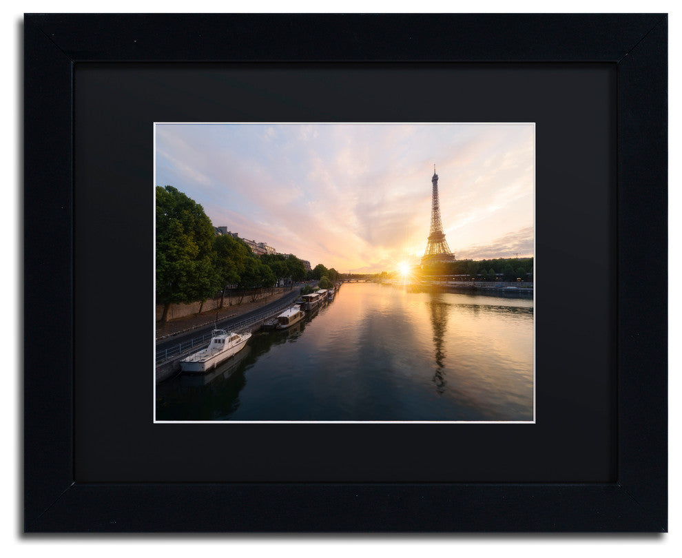 Mathieu Rivrin 'Stay Up Paris' Matted Framed Art, Black Frame, Black, 14x11