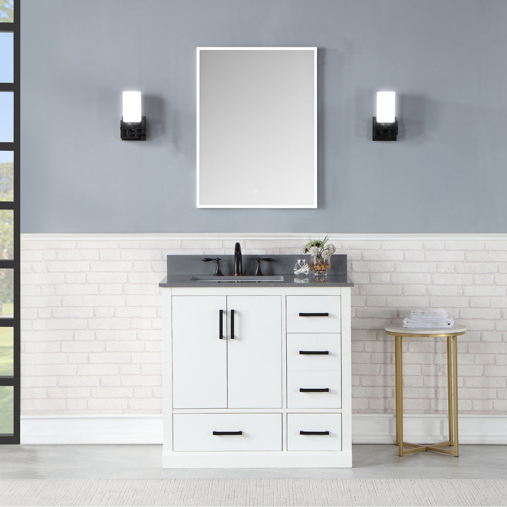 Carsoli Frameless Surface-Mount/Recessed LED Lighted Medicine Cabinet, 24"