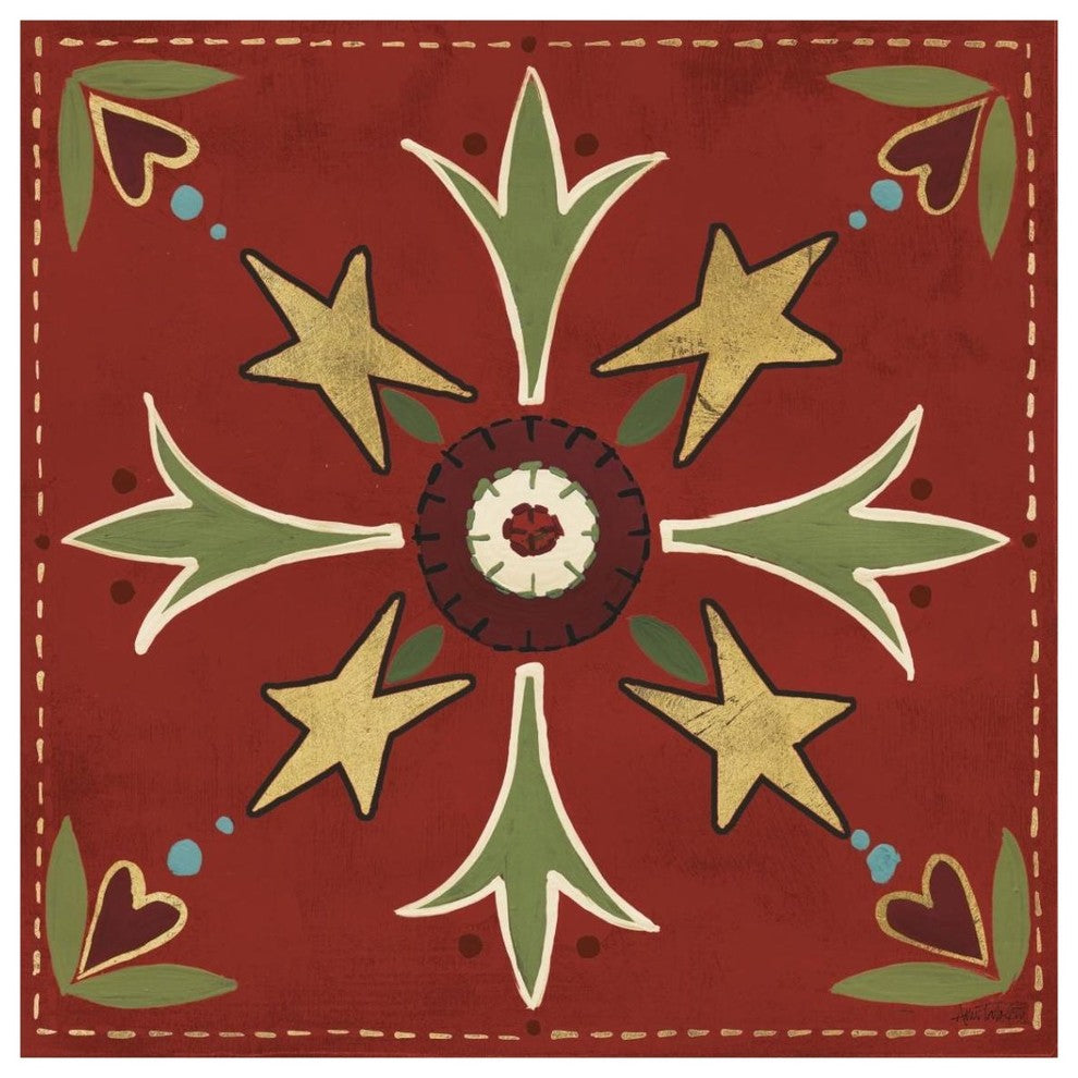 "Festive Tiles III" Digital Paper Print by Anne Tavoletti, 38"x38"