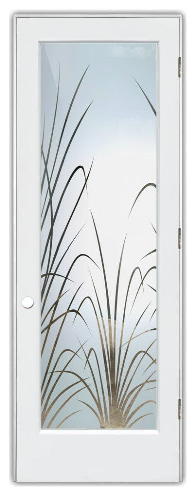 Interior Prehung Door or Interior Slab Door - Wispy Reeds - Primed - 28" x...