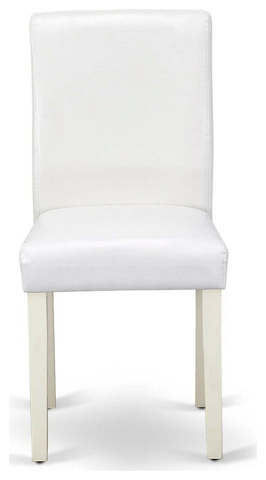 3-Piece Dining Set For 2, Table, 2 Chairs, White PU Leather, Drop Leaf Table