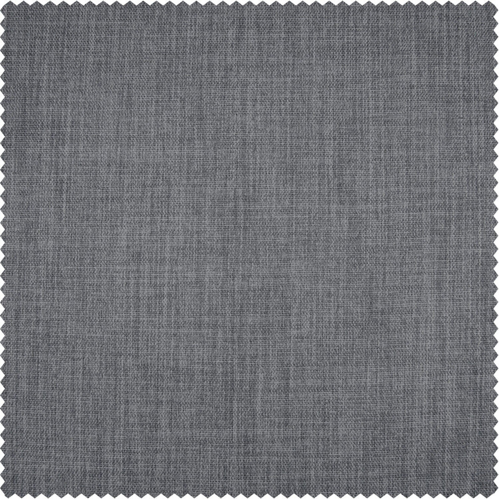 Blazer Grey Faux Linen Room Darkening Fabric Sample, 4Wx4L