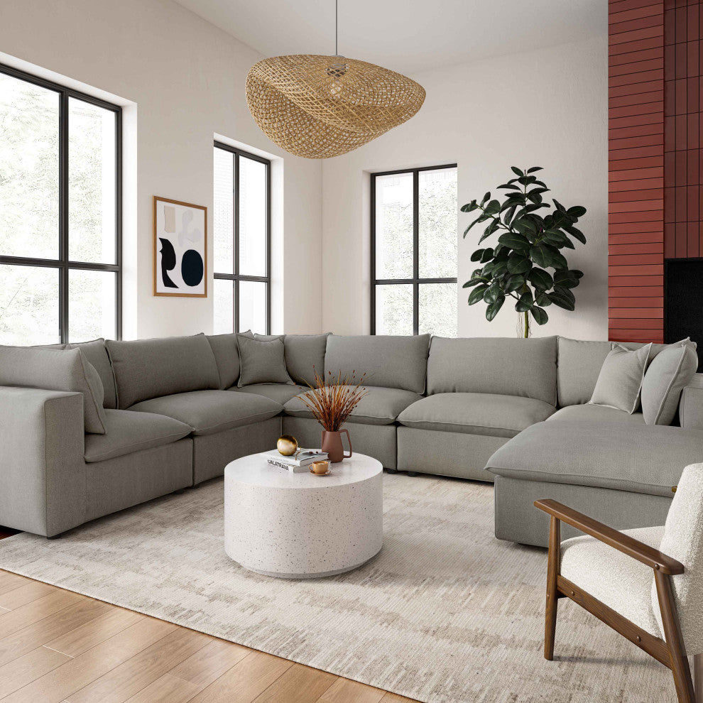 Cali Modular Large Chaise 7-piece Sectional, Slate