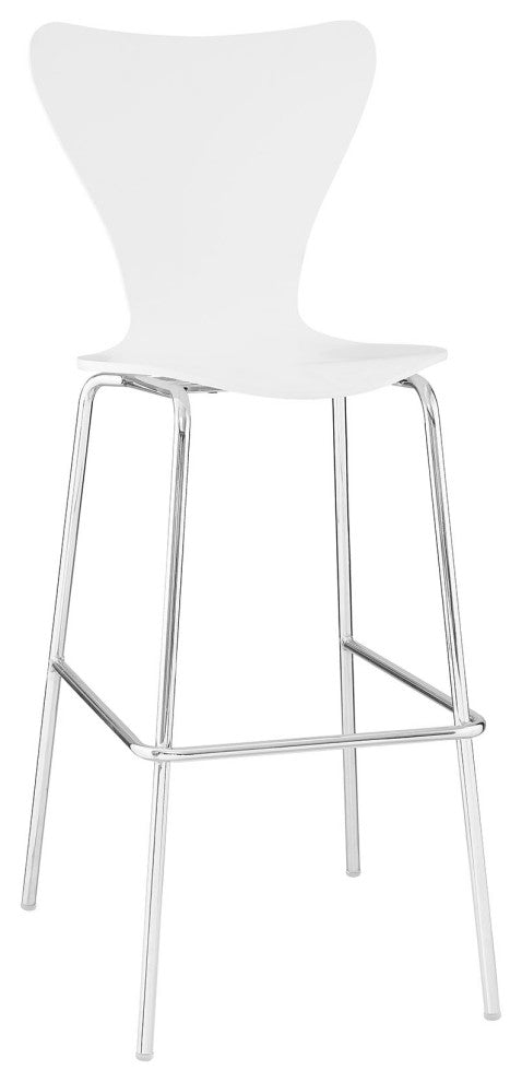Modern White Ernie Wood Bar Stool