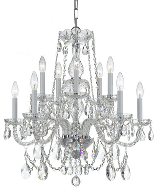 Crystorama 1130-CH-CL-MWP, 10-Light Chandelier, Polished Chrome