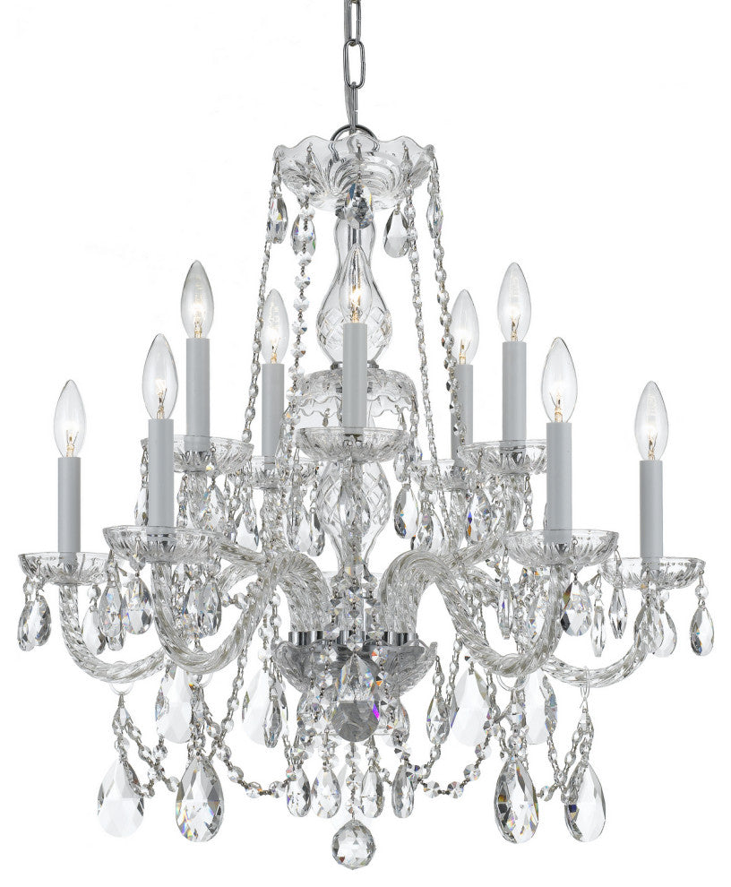 Crystorama 1130-CH-CL-MWP, 10-Light Chandelier, Polished Chrome