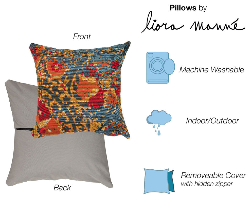 Marina Suzanie Indoor/Outdoor Pillow, Blue, 12"x18"