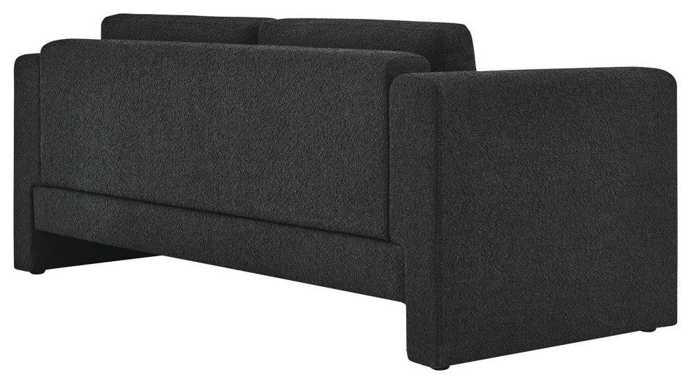 Visible Boucle Fabric Sofa - Black