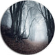 Mysterious Fairytale Foggy Wood, Landscape Round Metal Wall Art, 11"