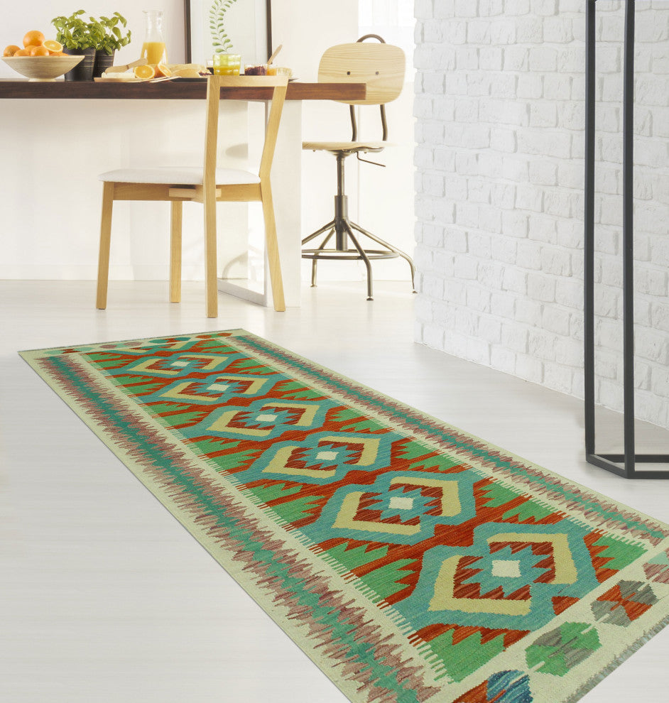Sangat Kilim Jawid Red/Ivory Runner, 2'8x8'1