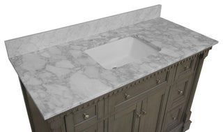 Sydney 48" Bathroom Vanity, Weathered Gray, Carrara Marble