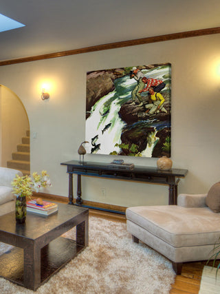 "Salmon Upstream" Painting Print on Wrapped Canvas