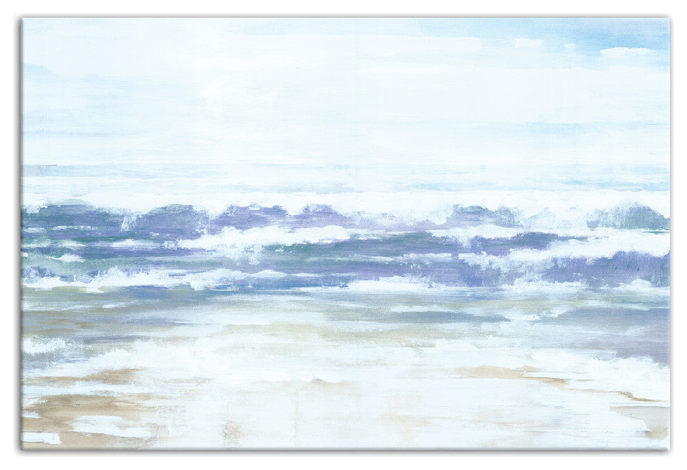 Blue Beach Waves 16x24 Canvas Wall Art