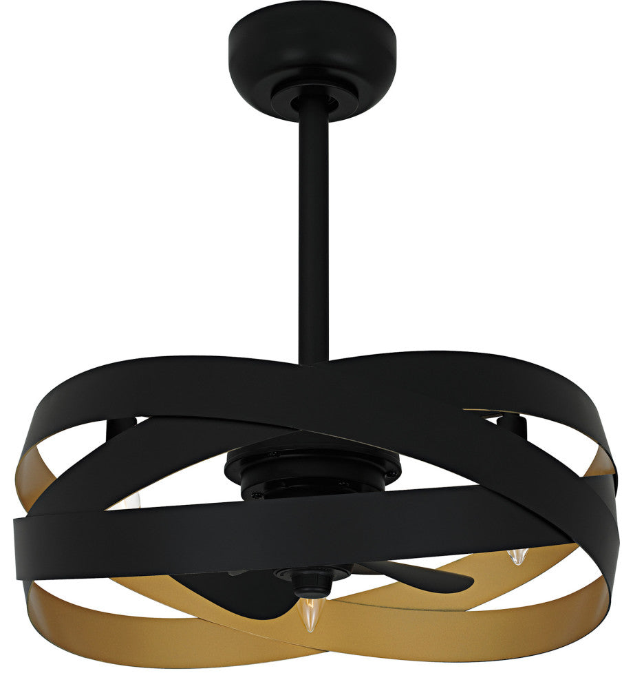 Quoizel QFA6771 Zito 12" 3 Blade Indoor Ceiling Fandelier - Matte Black