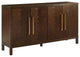 Crosley Furniture Darcy 4-Door Modern Wood Sideboard in Dark Brown