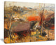 "Brown Roofs" Heavily-Textured Landscape Painting" Canvas Print, 20"x12"