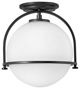 Hinkley Somerset 11.5" Small Semi-Flush Mount Ceiling Light, Black