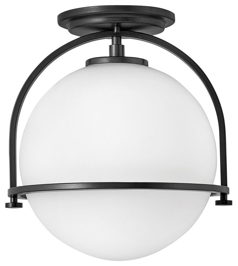 Hinkley Somerset 11.5" Small Semi-Flush Mount Ceiling Light, Black