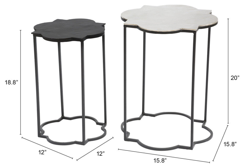 Sofa Side Table, Aluminum, Metal, Black, White, Lounge Cafe Lobby Hospitality