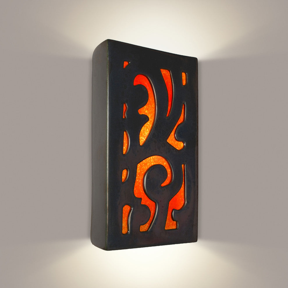 Cathedral Wall Sconce, Gunmetal and Fire, Bulb Type: E12