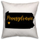 Black and Yellow Pennsylvania Pride 16x16 Spun Poly Pillow