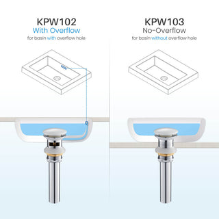 Pop Up Drain Stopper Full Cover With Overflow, KPW102, Ceramic White