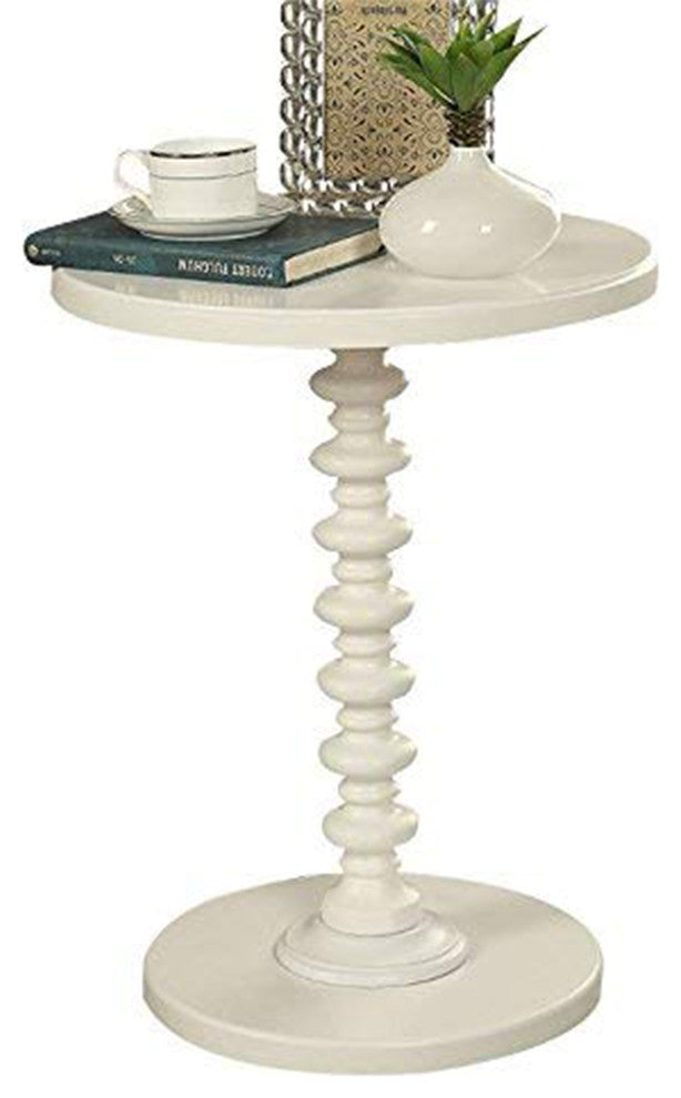 Astonishing Side Table With Round Top, White
