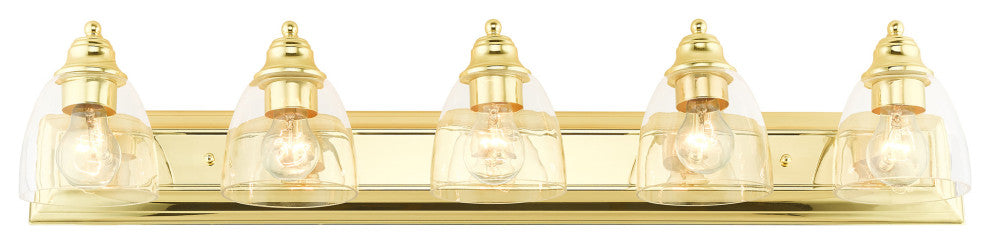 Polished Brass Transitional, Colonial, Vanity Sconce