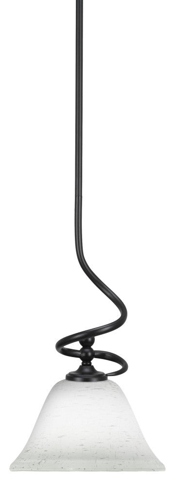 Capri 1-Light Mini Pendant with Hang Straight Swivel, Matte Black/White Muslin