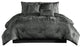 Benzara BM283897 Jay 7 Piece King Comforter Set, Polyester Velvet, Texture, Gray