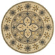 6" Round Taupe Traditional Medallion Area Rug