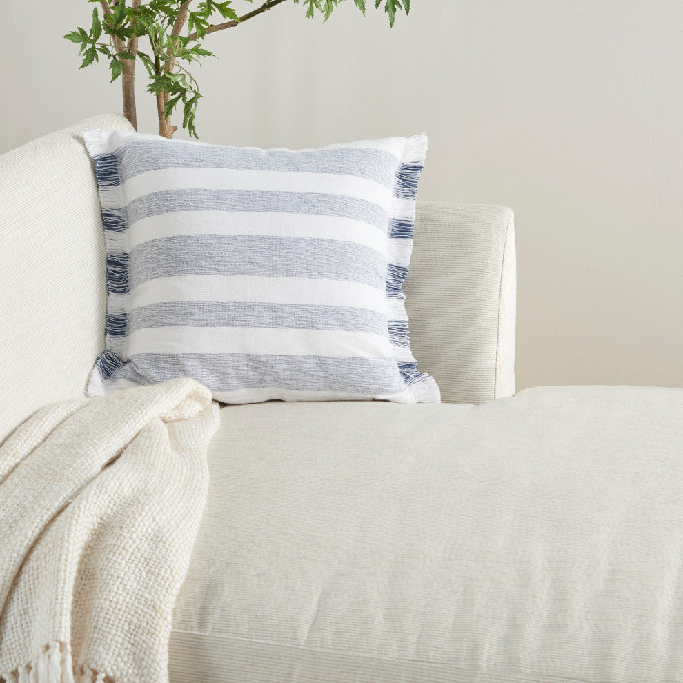 Mina Victory SS919 Throw Pillow, Navy, 18"X18"