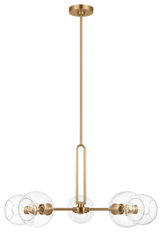 Codyn Five Light Large Chandelier, Satin Brass