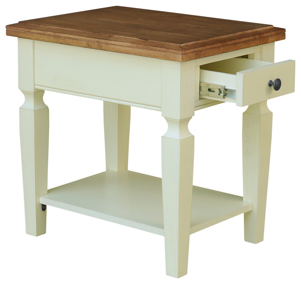 Vista End Table, Hickory/Shell