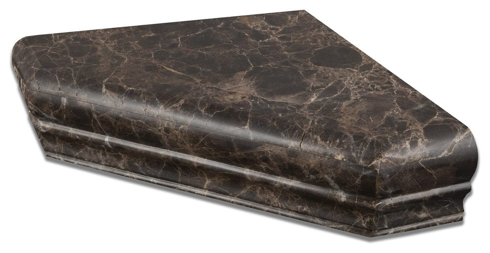 Emperador Dark Marble Hand-Made Custom Shower Corner Shelf - Polished