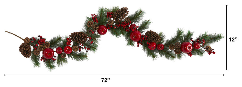 Nearly Natural 6ï¿½ Apple, Berries and Pinecone Artificial Garland