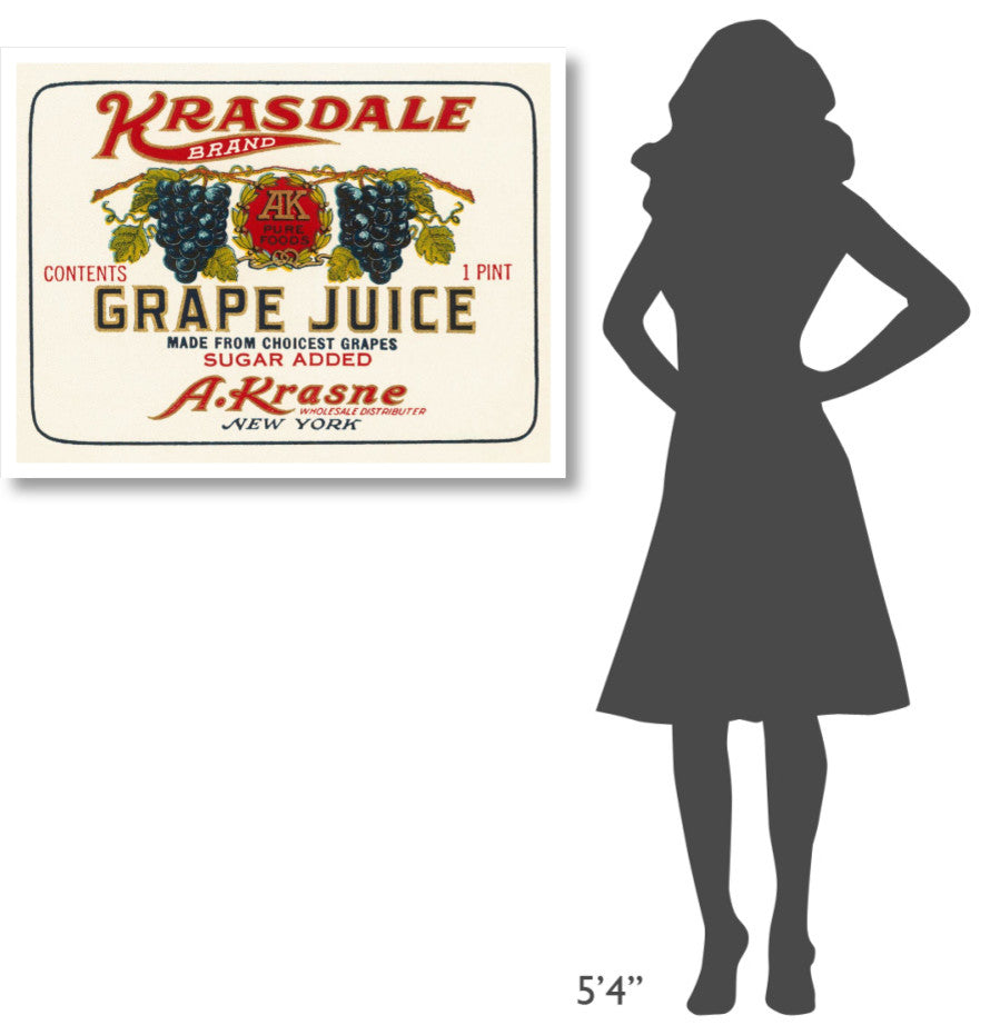 "Kransdale Brand Grape Juice" Digital Paper Print by Retrolabel, 38"x29"