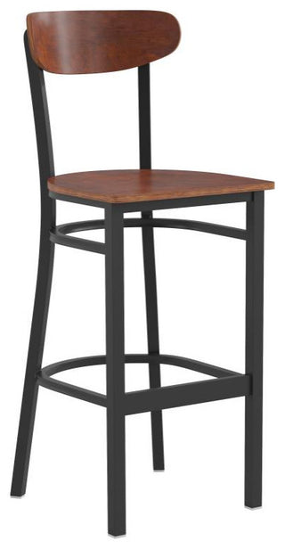 Wright Commercial Grade Barstool -500 LB. Capacity Steel Frame, Walnut