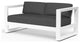 Newport Modern Design Sunbrella Upholstered Cushions Outdoor Loveseat