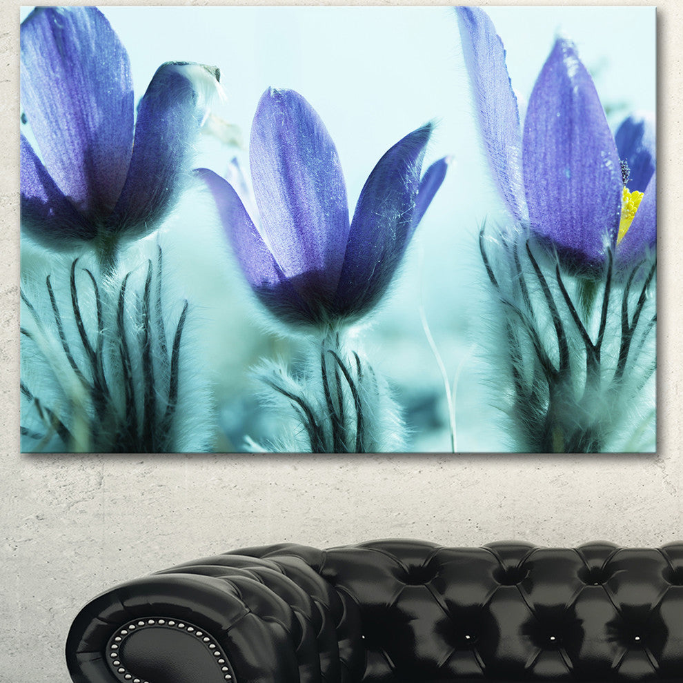 Purple Flowers with Large Petals, Large Flower Canvas Wall Art, 40"x30"