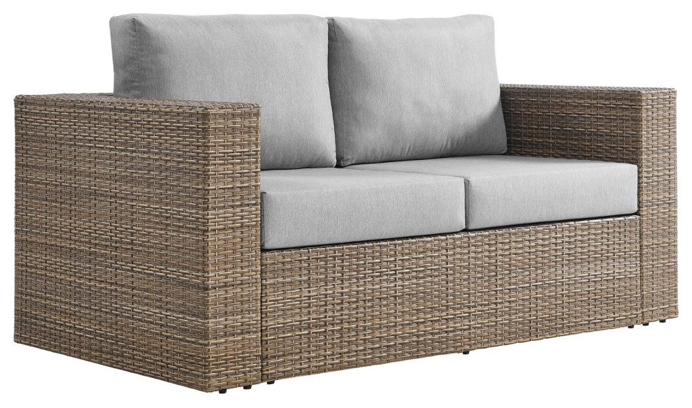 Convene Outdoor Patio Outdoor Patio 4-Piece Furniture Set, Cappuccino Gray