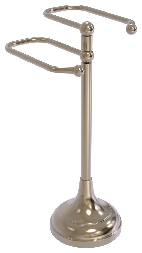 Free Standing Two Arm Guest Towel Holder, Antique Pewter
