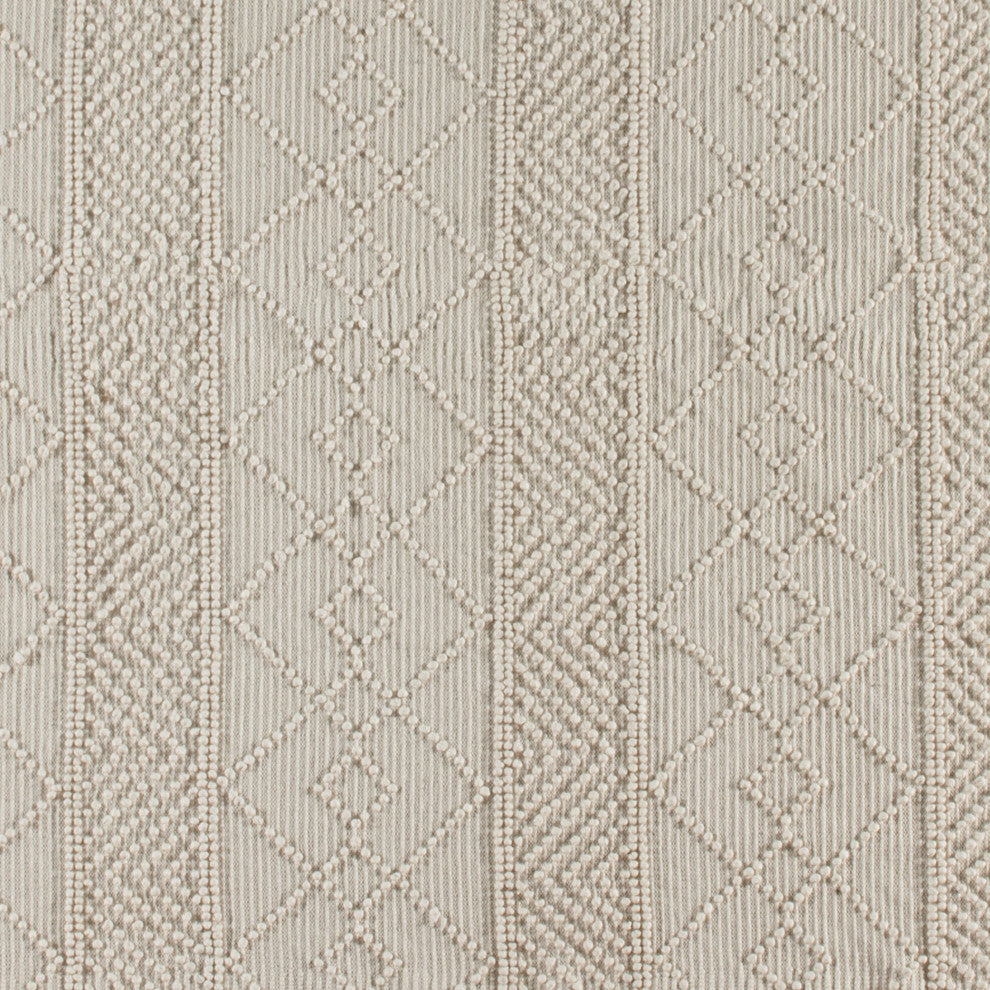 Casey Collection Rectangle 8' x 10' Ivory Geometric Design Handwoven Area Rug