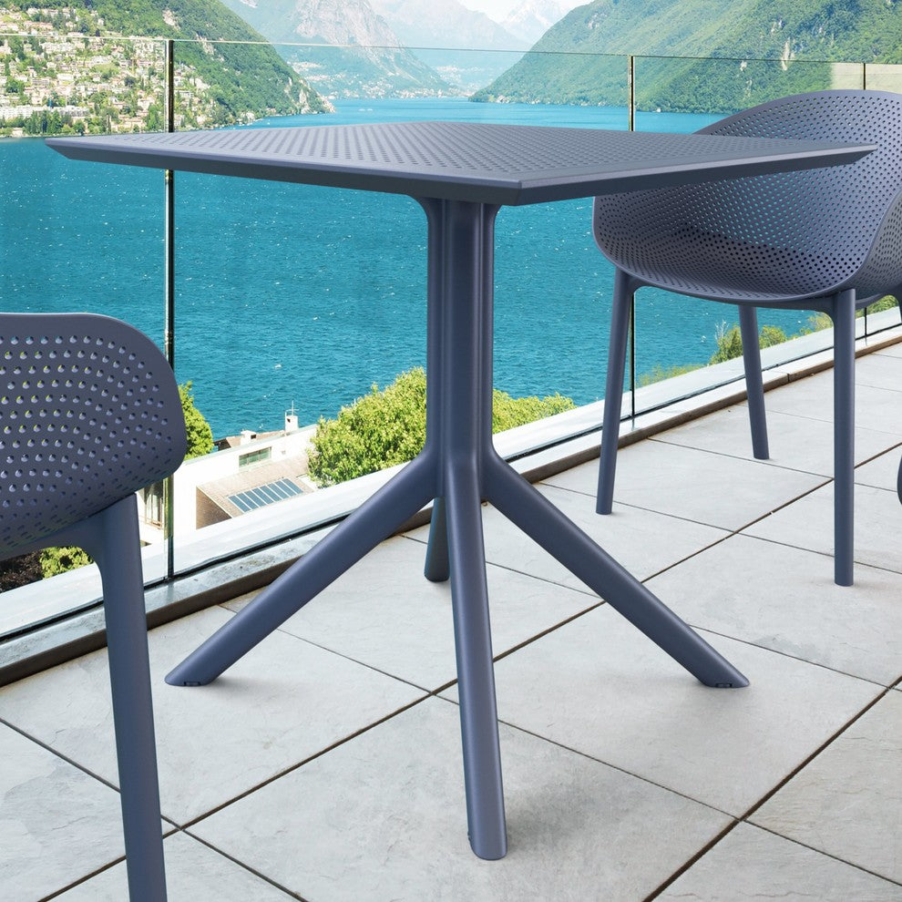 Compamia 31" Sky Square Table, Dark Gray